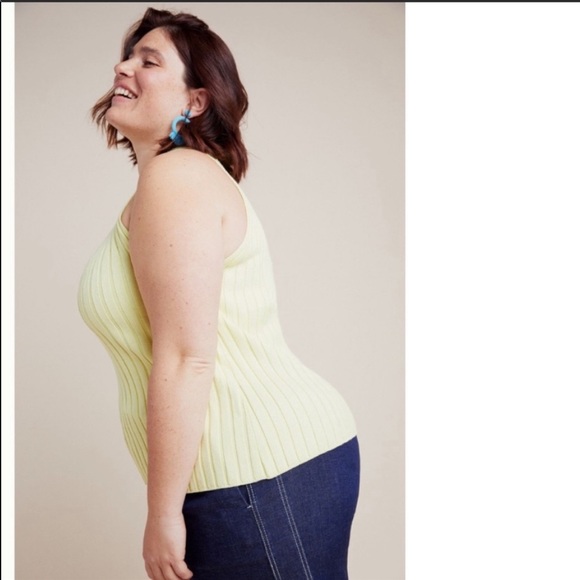 NWT Anthropologie Zadkine sleeveless butter yellow sweater top - Picture 3 of 8